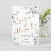 Groene eucalyptusgroene bloemtuin kaart (Staand voorkant)