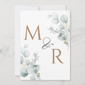 Groene eucalyptusgroene bloemtuin kaart (Achterkant)