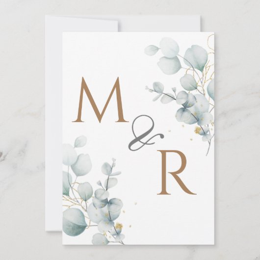 Groene eucalyptusgroene bloemtuin kaart (Achterkant)