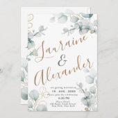 Groene eucalyptusgroene bloemtuin kaart (Voorkant / Achterkant)