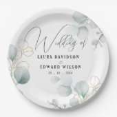 Groene eucalyptusgroene bloemtuin papieren bordje (Voorkant)