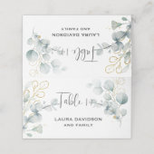 Groene eucalyptusgroene bloemtuin plaatskaartje (Buitenkant ongevouwen)