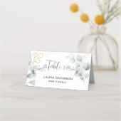 Groene eucalyptusgroene bloemtuin plaatskaartje (Voorkant)