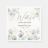 Groene eucalyptusgroene bloemtuin servet (Voorkant)