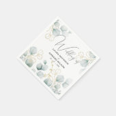 Groene eucalyptusgroene bloemtuin servet (Hoek)