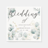 Groene eucalyptusgroene bloemtuin servet (Voorkant)