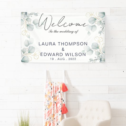 Groene eucalyptusgroene bloemtuin spandoek (Insitu)