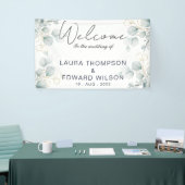 Groene eucalyptusgroene bloemtuin spandoek (Beurs)