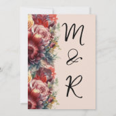 Groene eucalyptusgroene florale tuinuitnodiging kaart (Achterkant)