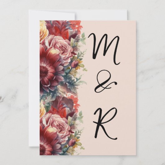 Groene eucalyptusgroene florale tuinuitnodiging kaart (Achterkant)