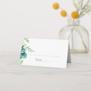 groene eucalyptuskalligrafie plaatskaartje