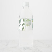  groene eucalyptuskalligrafie waterfles etiket (Achterkant)