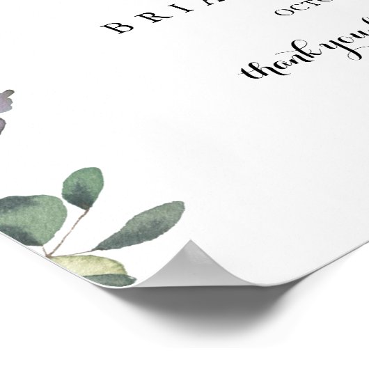 Groene Eucalyptusrepetitie: Welkomstbord Poster (Hoek)