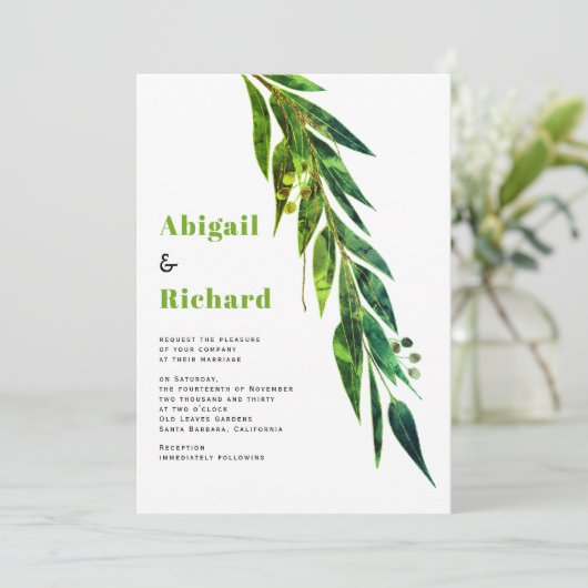 Groene eucalyptusvertakking met bladeren kaart (Staand voorkant)