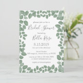 Groene EucalyptusVrijgezellenfeest Uitnodigen Kaart (Staand voorkant)