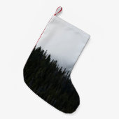 GROENE EVERGREEN BOMEN ONDER EEN CLOUDY SKY KLEINE KERSTSOK (Voorkant (Hangend))