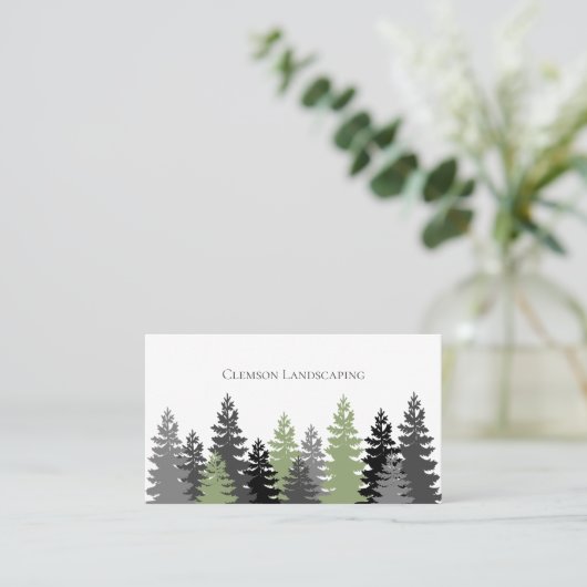 Groene Evergreen Trees Elegant Professional Visitekaartje (Staand voorkant)