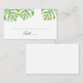 Groene exotische bladeren. Zomer tropische bruilof Plaatskaartje (Voorkant / Achterkant)