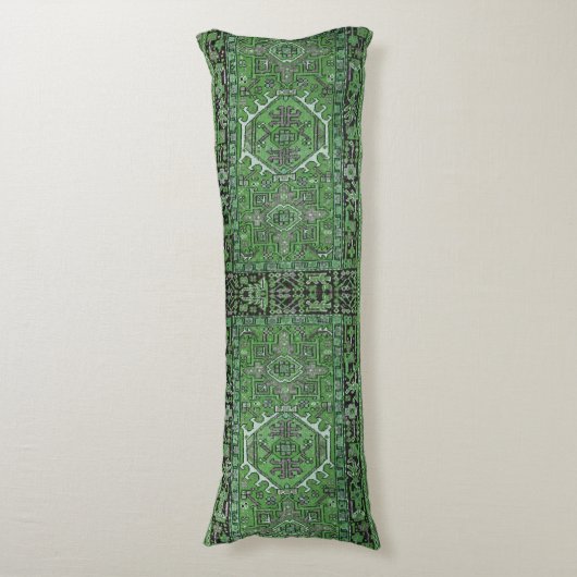 Groene exotische Perzische Rug Reproduction, Lichaamskussen (Voorkant Verticaal)