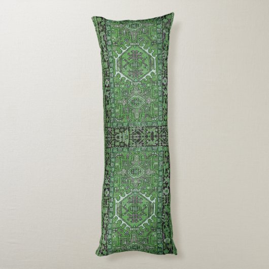Groene exotische Perzische Rug Reproduction, Lichaamskussen (Achterkant (Verticaal))