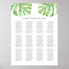 Groene exotische zetkaartafdrukken. Tropische brui Poster