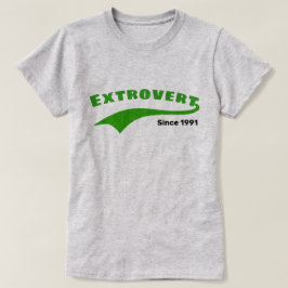 Groene Extrovert Typografie Swoosh Aangepaste Datu T-shirt