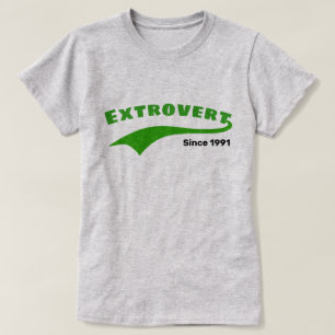 Groene Extrovert Typografie Swoosh Aangepaste Datu T-shirt