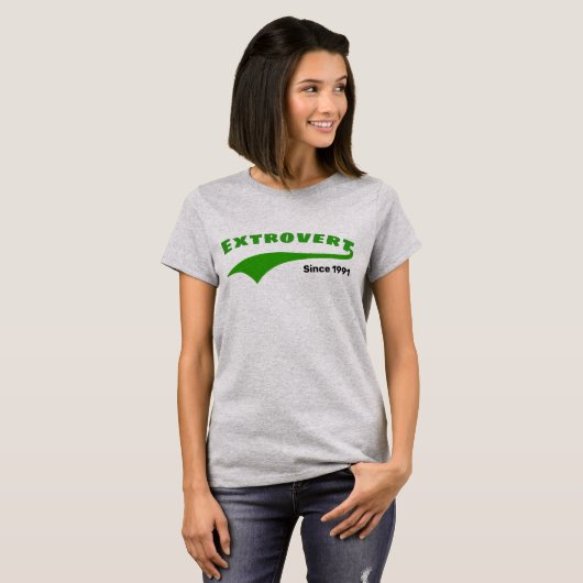 Groene Extrovert Typografie Swoosh Aangepaste Datu T-shirt (Voorkant volledig)