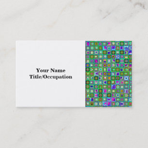 Groene 'Eyeball' Psychedelic Retro Tiles Pattern Visitekaartje