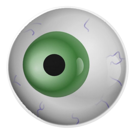 Groene Eyeball Zombie Drawer Knop (Voorkant)