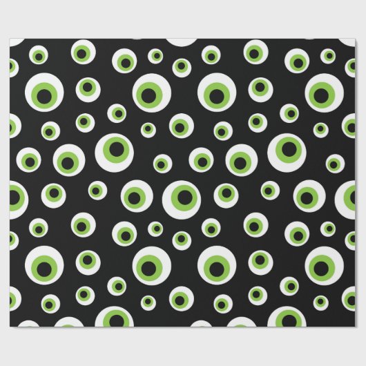 Groene Eyeballen | Halloween Pattern Cadeaupapier (Vlak)