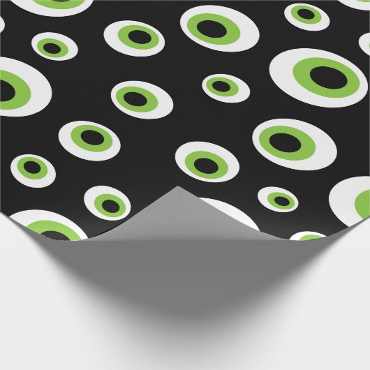 Groene Eyeballen | Halloween Pattern Cadeaupapier (Hoek)