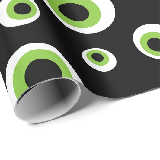 Groene Eyeballen | Halloween Pattern Cadeaupapier (Rol Hoek)