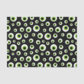 Groene Eyeballen | Halloween Pattern Tissuepapier (Voorkant)