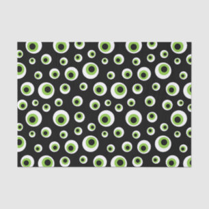 Groene Eyeballen   Halloween Pattern Tissuepapier