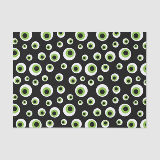 Groene Eyeballen | Halloween Pattern Tissuepapier (Voorkant)