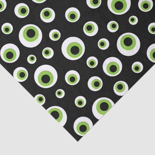 Groene Eyeballen | Halloween Pattern Tissuepapier (Detail)
