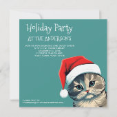 Groene Eyed Kerstkitten in een Santa Hoed (Achterkant)