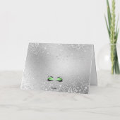 Groene Fabulous Glitter Eyes Standard Birthday Kaart (Achterkant)