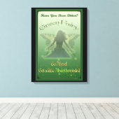Groene Fairy Absinthe Canvas Verpakte Print (Insitu (Houten vloer))