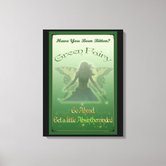 Groene Fairy Absinthe Canvas Verpakte Print (Voorkant)