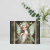 Groene Fairy Meisje Fantasy Kunst Briefkaart (Staand voorkant)