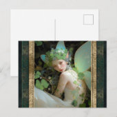 Groene Fairy Vrouw Fantasy Kunst Briefkaart (Voorkant / Achterkant)
