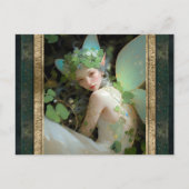Groene Fairy Vrouw Fantasy Kunst Briefkaart (Voorkant)