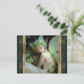 Groene Fairy Vrouw Fantasy Kunst Briefkaart (Staand voorkant)