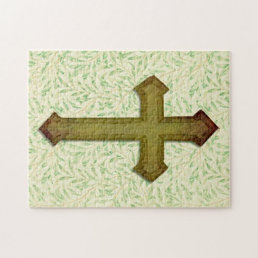  groene Faith Cross Puzzle Legpuzzel (Horizontaal)