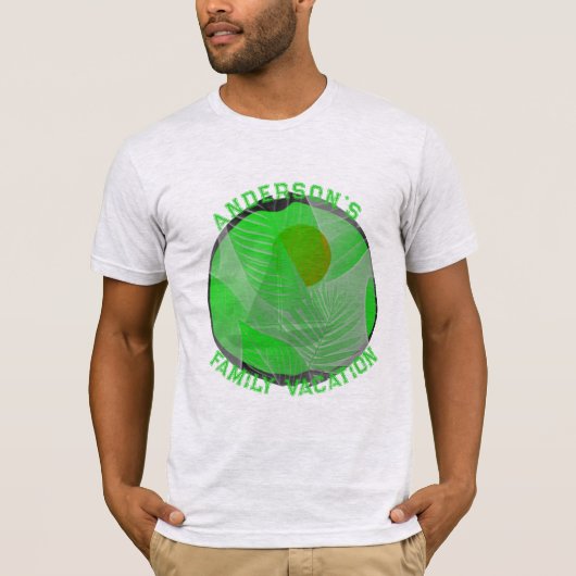 Groene Familie Vakantie Graphic T-shirt (Voorkant)