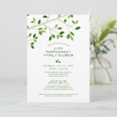 Groene familieboom met minimalistische gezinsheren kaart (Staand voorkant)