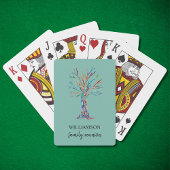 Groene familiereünie pokerkaarten