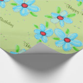 Groene Fancy bloemrijke geschenkverpakking Cadeaupapier (Hoek)